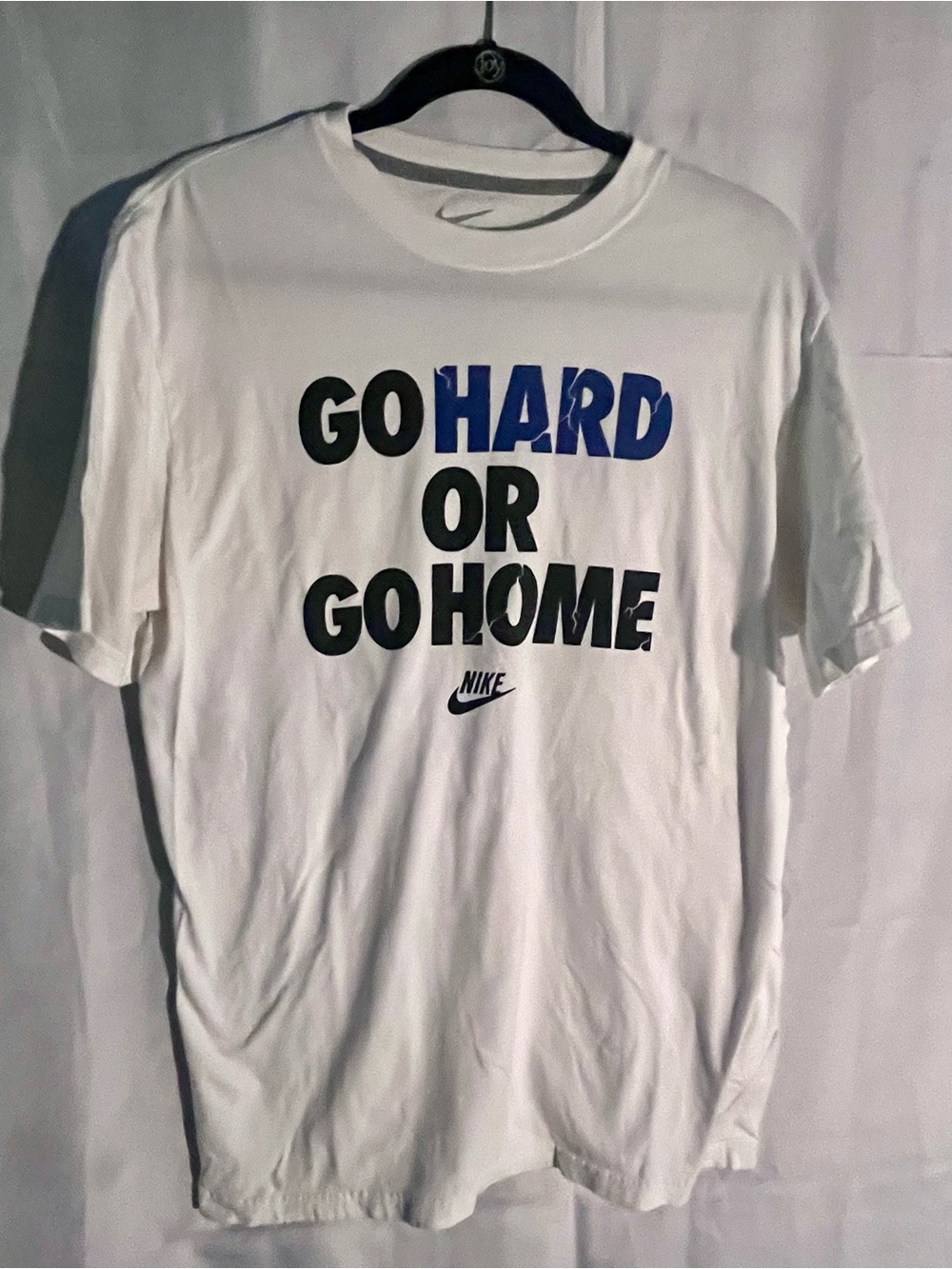 Nike White Crewneck Tee with Subtle Gray Print